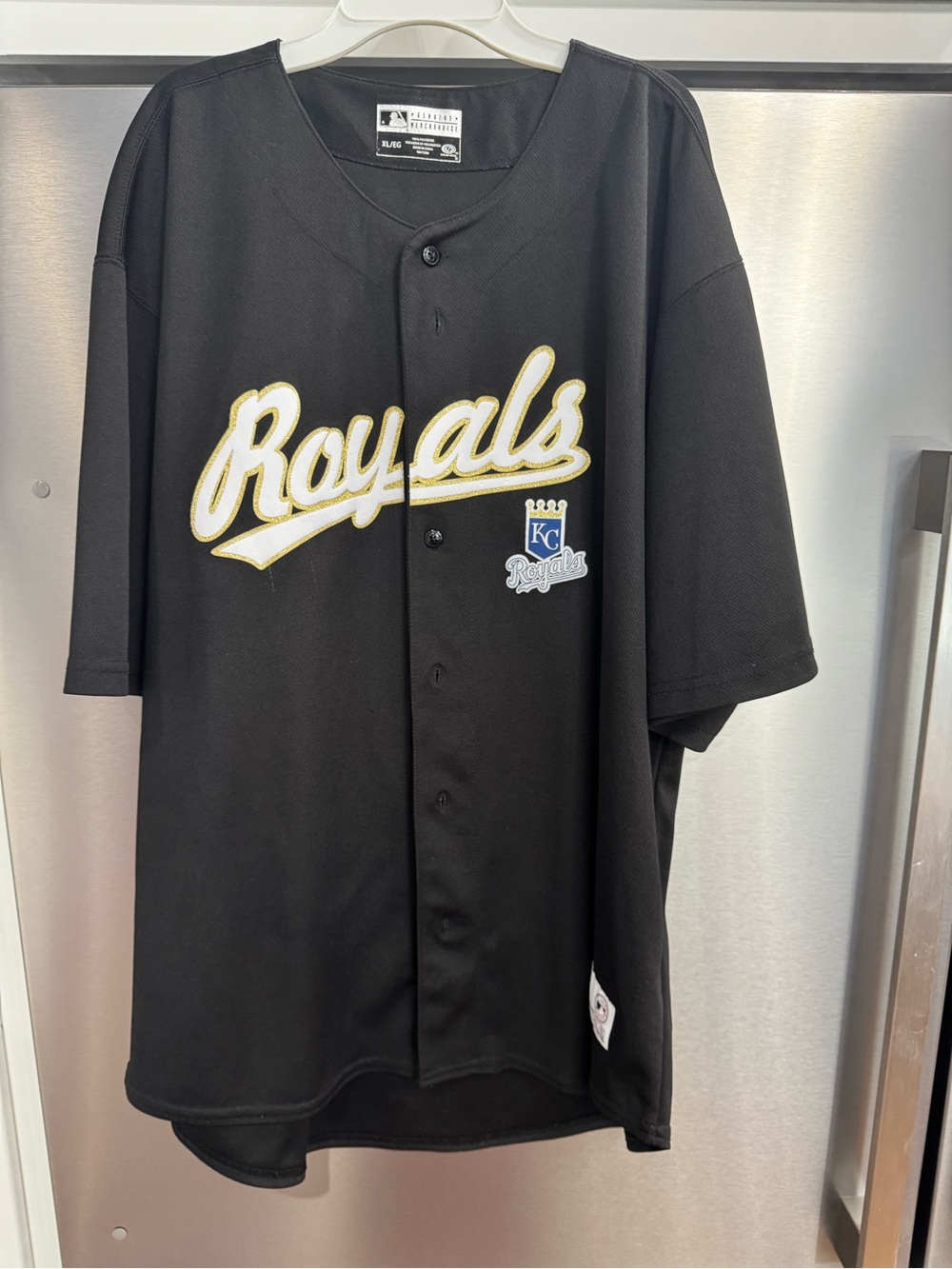 Kansas City Royals Black and Gold Button Baseball Jersey